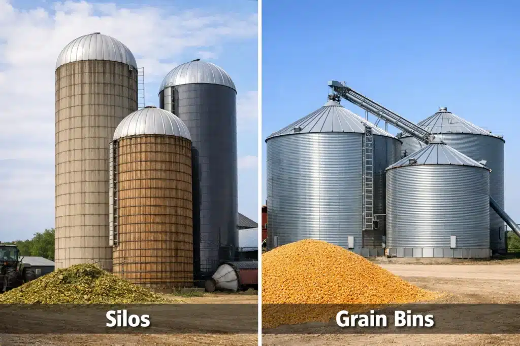 Silos vs grain bins