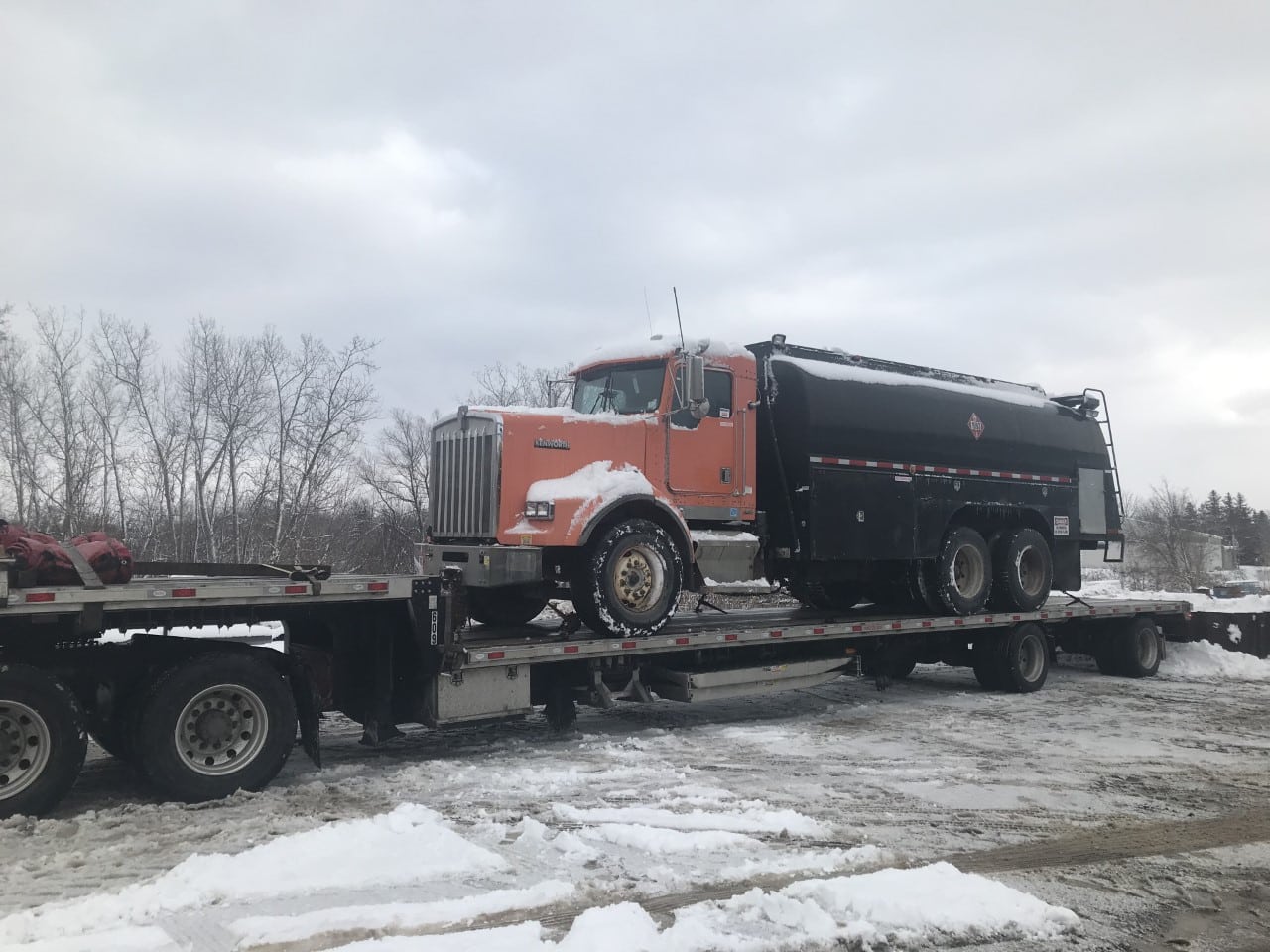 Transporting a Kenworth Truck on a stepdeck trailer
