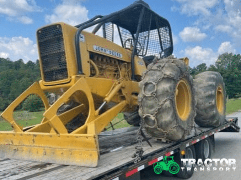 John Deere Tractor loaded for transport