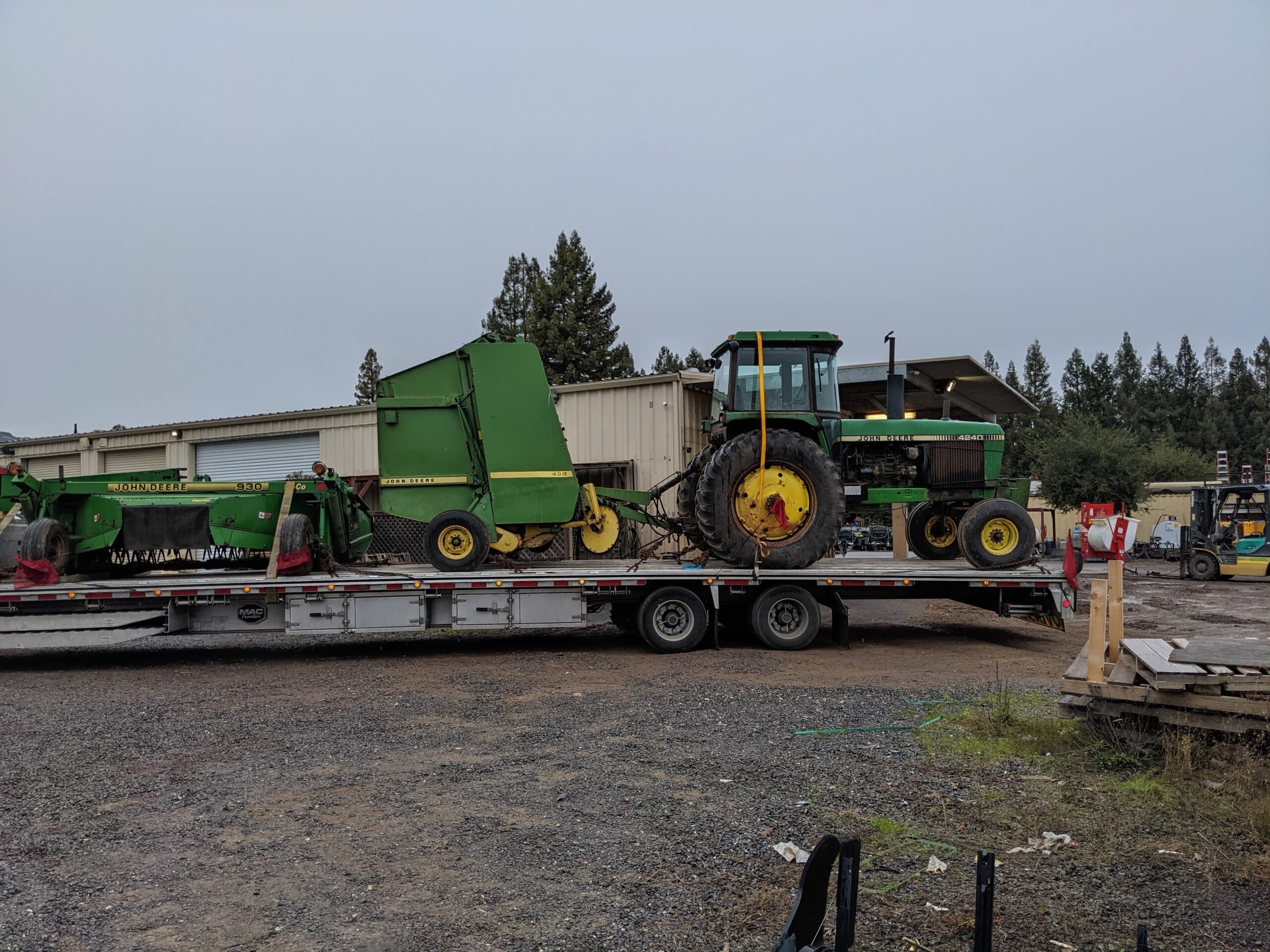 Shipping John Deere Farm equipment in bulk