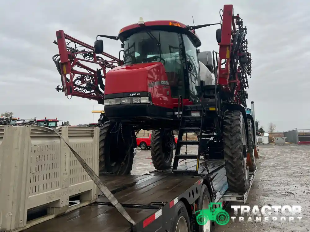 Transporting a Case IH 4430 sprayer.