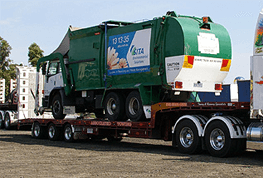 transporting a garbage truck