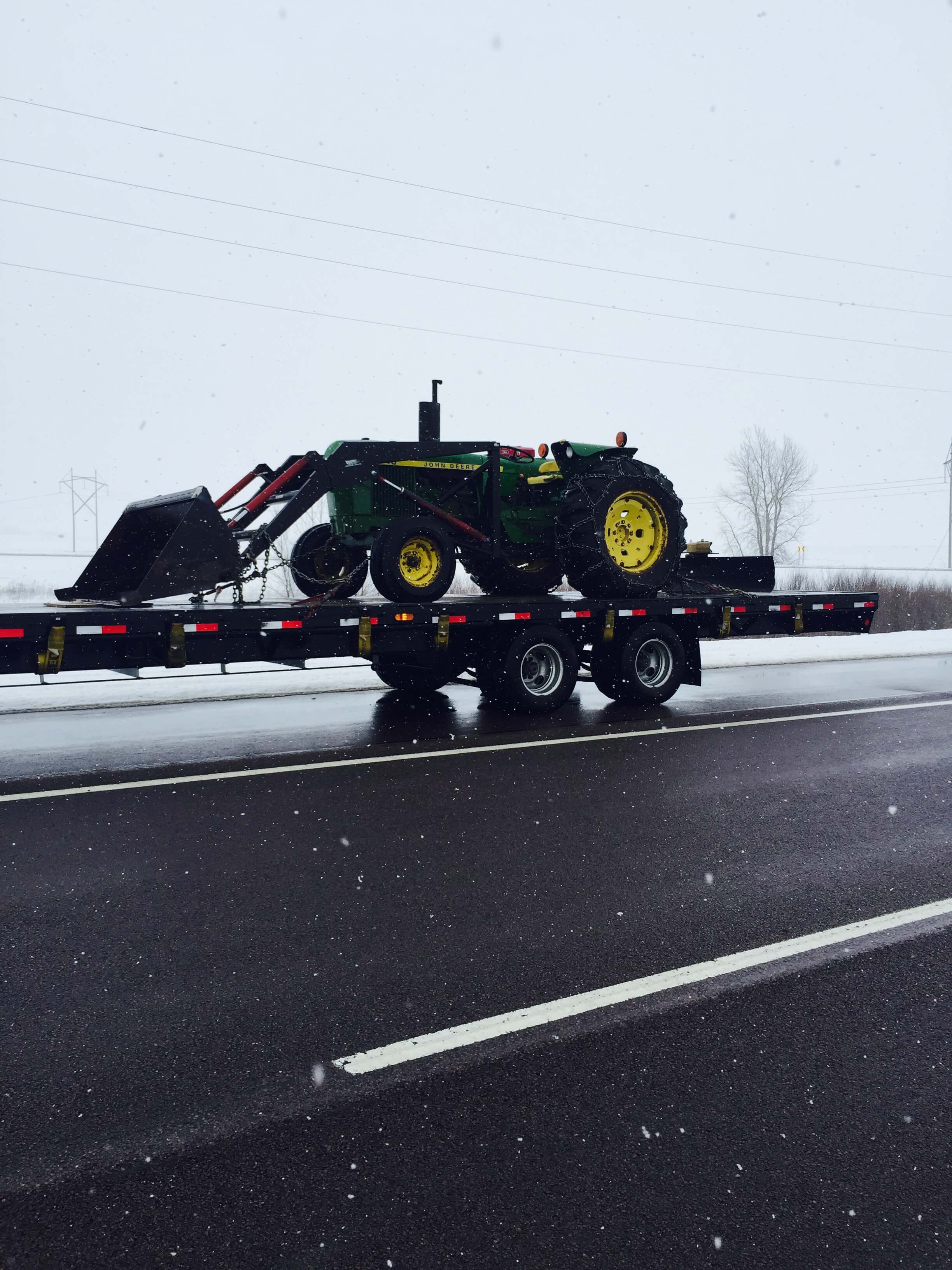 transporting a tractor