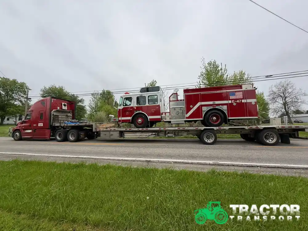 Transporting an E-One fire engine
