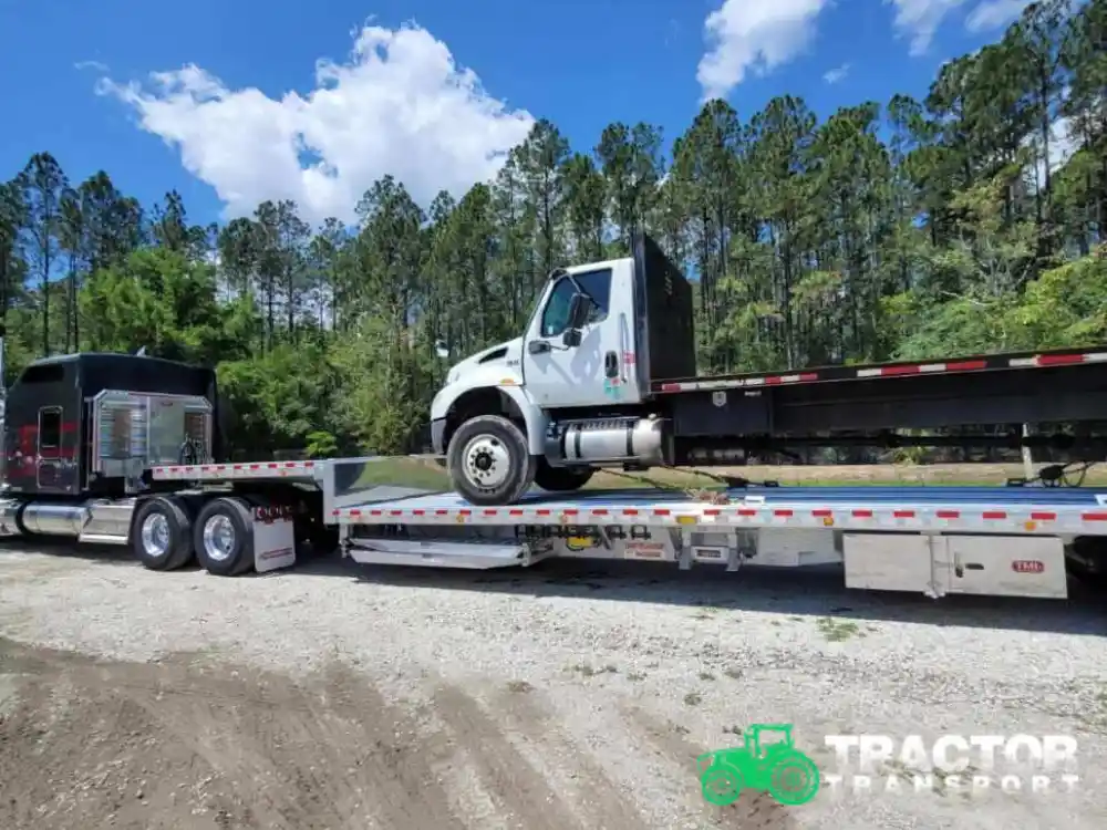 Transporting an MV607 flatbed truck